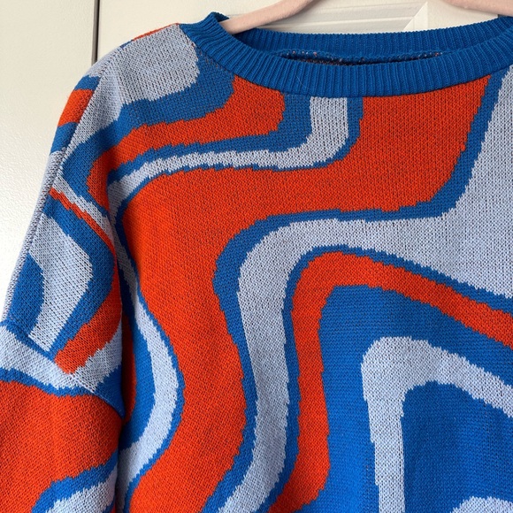 ASOS DESIGN boxy sweater in swirl pattern - Picture 7 of 9